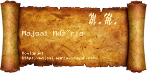 Majsai Mária névjegykártya